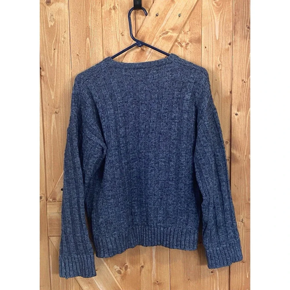 Vtg Westbury Alpaca Sweater Blue Mens Large Grandpa Academia Made in Switzerland